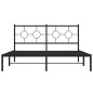 vidaXL Estructura de cama con cabecero metal negro 150x200 cm vidaXL Estructura de cama con cabecero metal negro 150x200 cm