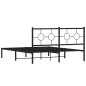 vidaXL Estructura de cama con cabecero metal negro 150x200 cm vidaXL Estructura de cama con cabecero metal negro 150x200 cm