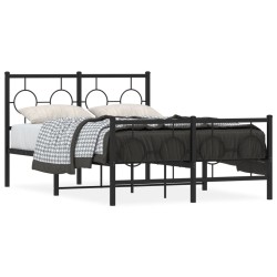 vidaXL Estructura de cama cabecero y estribo metal negro 120x200 cm