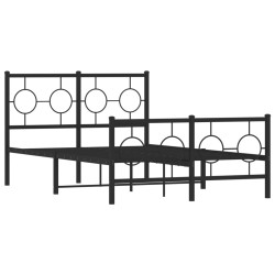 vidaXL Estructura de cama cabecero y estribo metal negro 120x200 cm