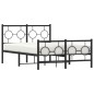 vidaXL Estructura de cama cabecero y estribo metal negro 120x200 cm vidaXL Estructura de cama cabecero y estribo metal negro 120x200 cm