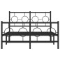 vidaXL Estructura de cama cabecero y estribo metal negro 120x200 cm vidaXL Estructura de cama cabecero y estribo metal negro 120x200 cm