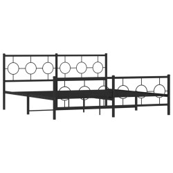 vidaXL Estructura de cama cabecero y estribo metal negro 183x213 cm