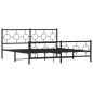 vidaXL Estructura de cama cabecero y estribo metal negro 183x213 cm
