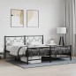 vidaXL Estructura de cama cabecero y estribo metal negro 183x213 cm