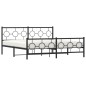 vidaXL Estructura de cama cabecero y estribo metal negro 183x213 cm