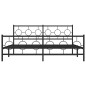 vidaXL Estructura de cama cabecero y estribo metal negro 183x213 cm