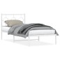 vidaXL Estructura de cama de metal con cabecero blanco 90x200 cm vidaXL Estructura de cama de metal con cabecero blanco 90x200 cm