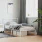 vidaXL Estructura de cama de metal con cabecero blanco 90x200 cm vidaXL Estructura de cama de metal con cabecero blanco 90x200 cm