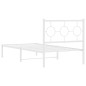vidaXL Estructura de cama de metal con cabecero blanco 90x200 cm vidaXL Estructura de cama de metal con cabecero blanco 90x200 cm