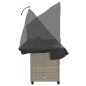 vidaXL Tumbona con capota y cojines ratán sintético gris claro vidaXL Tumbona con capota y cojines ratán sintético gris claro