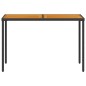 vidaXL Mesa de jardín superficie de madera ratán PE negro 115x54x74 cm vidaXL Mesa de jardín superficie de madera ratán PE negro 115x54x74 cm