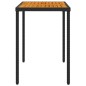 vidaXL Mesa de jardín superficie de madera ratán PE negro 115x54x74 cm vidaXL Mesa de jardín superficie de madera ratán PE negro 115x54x74 cm