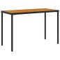 vidaXL Mesa de jardín superficie de madera ratán PE negro 115x54x74 cm vidaXL Mesa de jardín superficie de madera ratán PE negro 115x54x74 cm