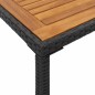 vidaXL Mesa de jardín superficie de madera ratán PE negro 115x54x74 cm vidaXL Mesa de jardín superficie de madera ratán PE negro 115x54x74 cm