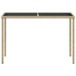 vidaXL Mesa de jardín superficie de vidrio ratán PE beige 115x54x74 cm