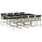 vidaXL Set comedor de jardín 9 pzas cojines ratán sintético gris claro vidaXL Set comedor de jardín 9 pzas cojines ratán sintético gris claro