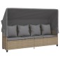vidaXL Tumbona con capota y cojines ratán sintético beige vidaXL Tumbona con capota y cojines ratán sintético beige