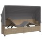 vidaXL Tumbona con capota y cojines ratán sintético beige vidaXL Tumbona con capota y cojines ratán sintético beige