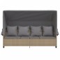 vidaXL Tumbona con capota y cojines ratán sintético beige vidaXL Tumbona con capota y cojines ratán sintético beige