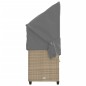 vidaXL Tumbona con capota y cojines ratán sintético beige vidaXL Tumbona con capota y cojines ratán sintético beige