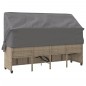 vidaXL Tumbona con capota y cojines ratán sintético beige vidaXL Tumbona con capota y cojines ratán sintético beige