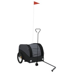 vidaXL Remolque para bicicleta hierro negro 30 kg