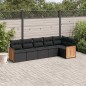vidaXL Set de sofás de jardín 6 piezas y cojines ratán sintético negro