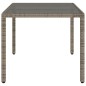 vidaXL Mesa de jardín superficie de vidrio ratán PE gris 150x90x75 cm vidaXL Mesa de jardín superficie de vidrio ratán PE gris 150x90x75 cm