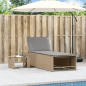 vidaXL Tumbonas con mesita 2 unidades ratán sintético beige vidaXL Tumbonas con mesita 2 unidades ratán sintético beige