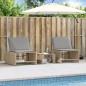vidaXL Tumbonas con mesita 2 unidades ratán sintético beige vidaXL Tumbonas con mesita 2 unidades ratán sintético beige