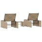 vidaXL Tumbonas con mesita 2 unidades ratán sintético beige vidaXL Tumbonas con mesita 2 unidades ratán sintético beige
