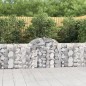 vidaXL Cestas de gaviones 40 uds forma de arco hierro 200x30x80/100 cm