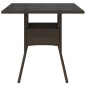 vidaXL Mesa de jardín superficie de vidrio ratán PE marrón 80x80x75 cm vidaXL Mesa de jardín superficie de vidrio ratán PE marrón 80x80x75 cm