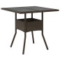 vidaXL Mesa de jardín superficie de vidrio ratán PE marrón 80x80x75 cm vidaXL Mesa de jardín superficie de vidrio ratán PE marrón 80x80x75 cm