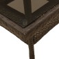 vidaXL Mesa de jardín superficie de vidrio ratán PE marrón 80x80x75 cm vidaXL Mesa de jardín superficie de vidrio ratán PE marrón 80x80x75 cm