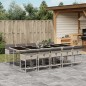 vidaXL Set de comedor de jardín 11 pzas y cojines ratán sintético gris vidaXL Set de comedor de jardín 11 pzas y cojines ratán sintético gris