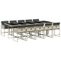 vidaXL Set de comedor de jardín 11 pzas y cojines ratán sintético gris vidaXL Set de comedor de jardín 11 pzas y cojines ratán sintético gris