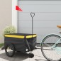 vidaXL Remolque para bicicleta hierro negro y amarillo 30 kg vidaXL Remolque para bicicleta hierro negro y amarillo 30 kg