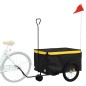 vidaXL Remolque para bicicleta hierro negro y amarillo 30 kg vidaXL Remolque para bicicleta hierro negro y amarillo 30 kg