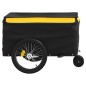 vidaXL Remolque para bicicleta hierro negro y amarillo 30 kg vidaXL Remolque para bicicleta hierro negro y amarillo 30 kg