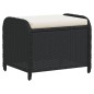 vidaXL Taburete de jardín con cojín ratán sintético negro 58x46x46 cm vidaXL Taburete de jardín con cojín ratán sintético negro 58x46x46 cm