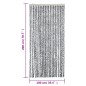 vidaXL Cortina antimoscas chenilla gris negro y blanco 100x200 cm vidaXL Cortina antimoscas chenilla gris negro y blanco 100x200 cm