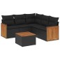 vidaXL Set de sofás de jardín 6 piezas y cojines ratán sintético negro vidaXL Set de sofás de jardín 6 piezas y cojines ratán sintético negro