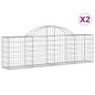 vidaXL Cestas gaviones 2 uds forma de arco hierro 200x30x60/80 cm