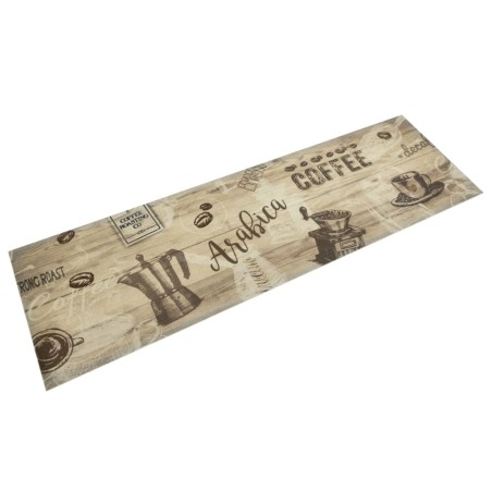vidaXL Alfombra de cocina lavable terciopelo marrón café 45x150 cm