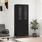 vidaXL Aparador alto madera contrachapada negro 69,5x34x180 cm vidaXL Aparador alto madera contrachapada negro 69,5x34x180 cm