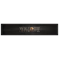 vidaXL Alfombra de cocina lavable terciopelo texto café 60x300 cm