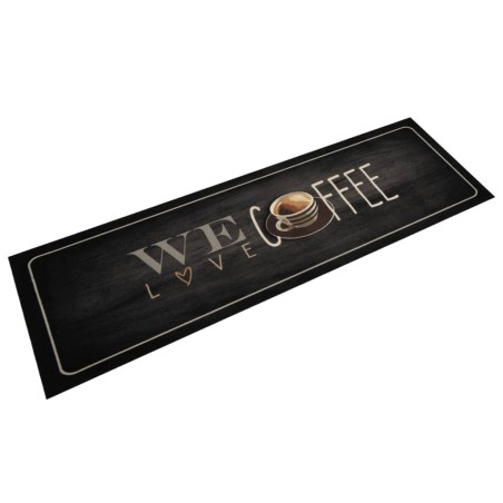 vidaXL Alfombra de cocina lavable terciopelo texto café 45x150 cm