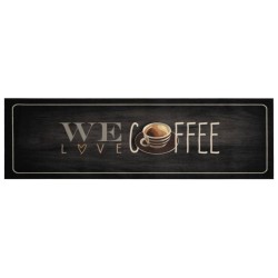 vidaXL Alfombra de cocina lavable terciopelo texto café 45x150 cm